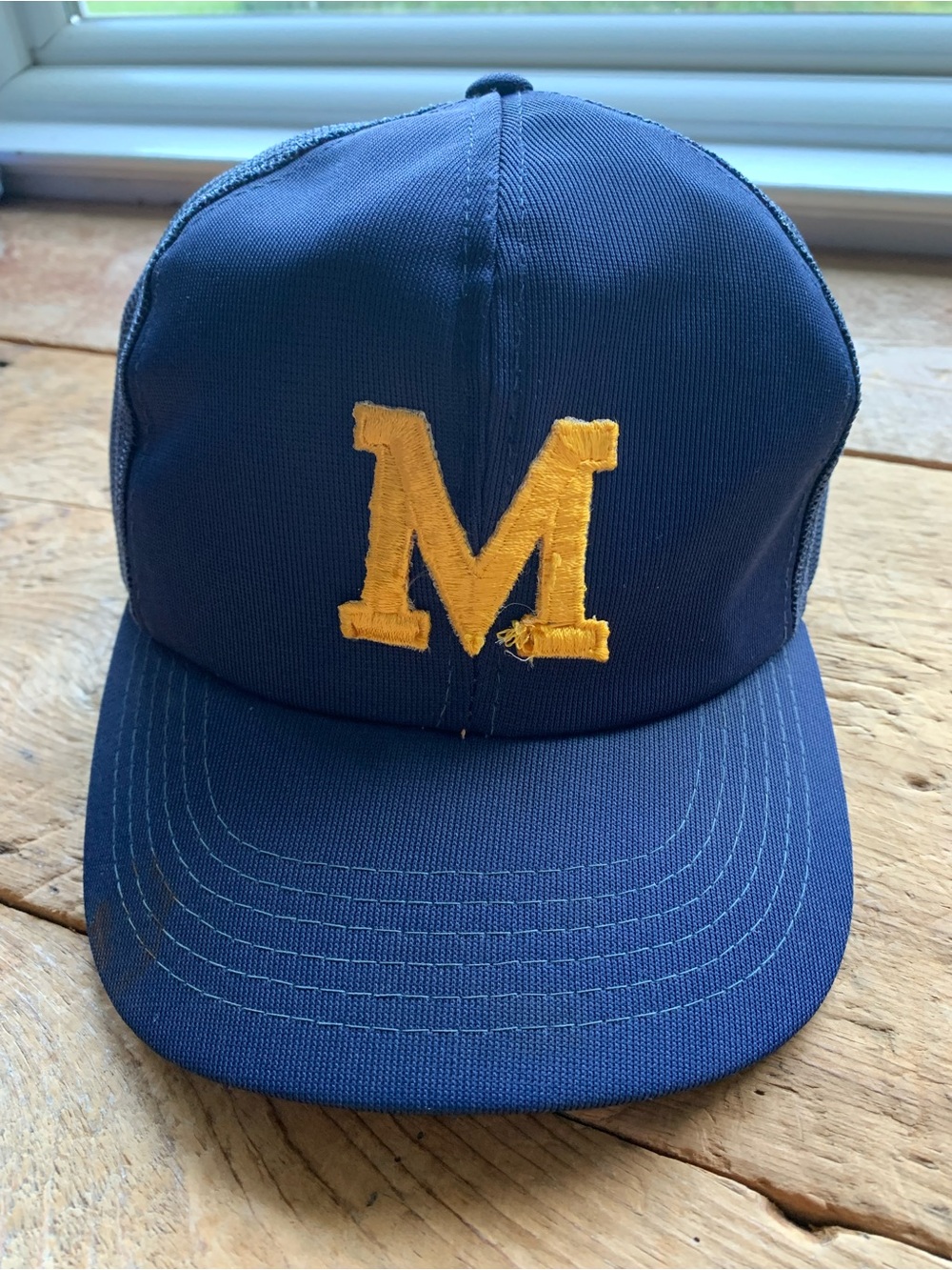 Vintage University of Michigan "M" patch mesh snap back cap